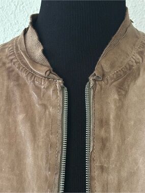 Marco Delli Women's Tan Leather Zip-Front Jacket